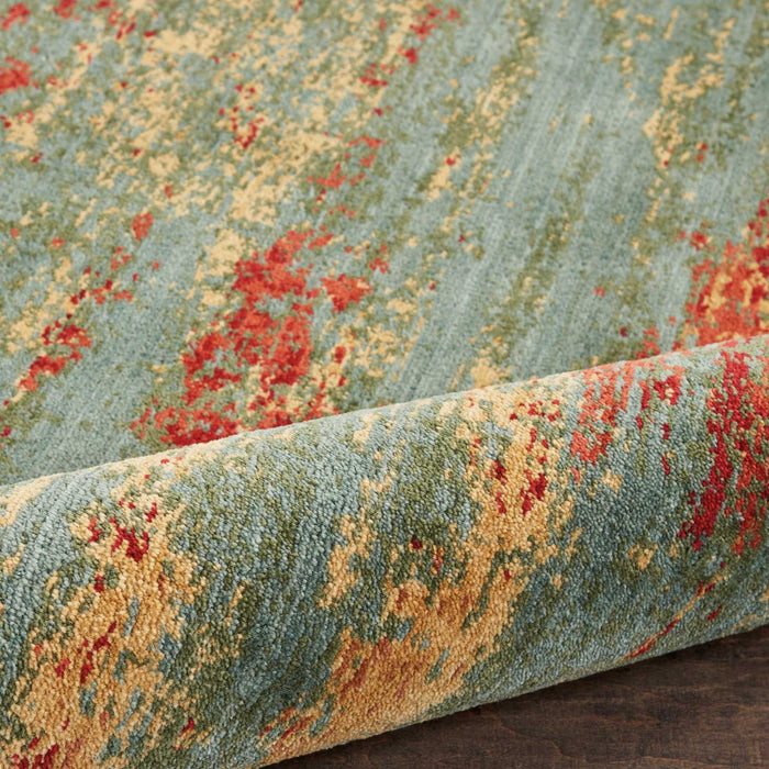Nourison Somerset ST91 Teal Multicolor 5'x8' Colorful Area Rug