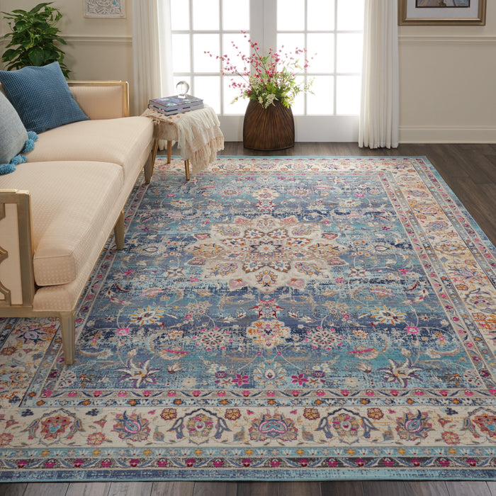 Nourison Vintage Kashan VKA01 Blue Multicolor 8'x10'   Rug