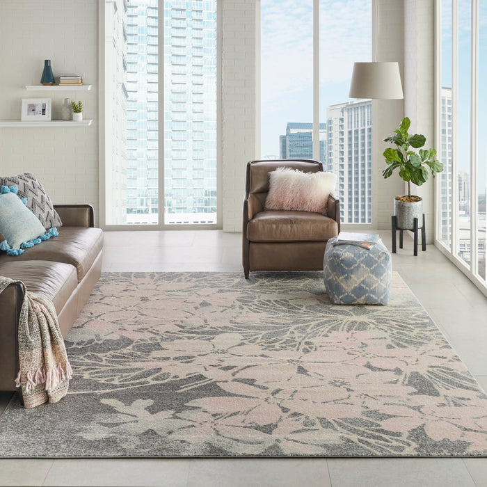 Nourison Tranquil TRA08 Pink and Grey 8'x10' Large  Rug