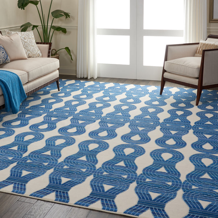Butera Collection BB201 Blue and White 8'x10' Beach Area Rug