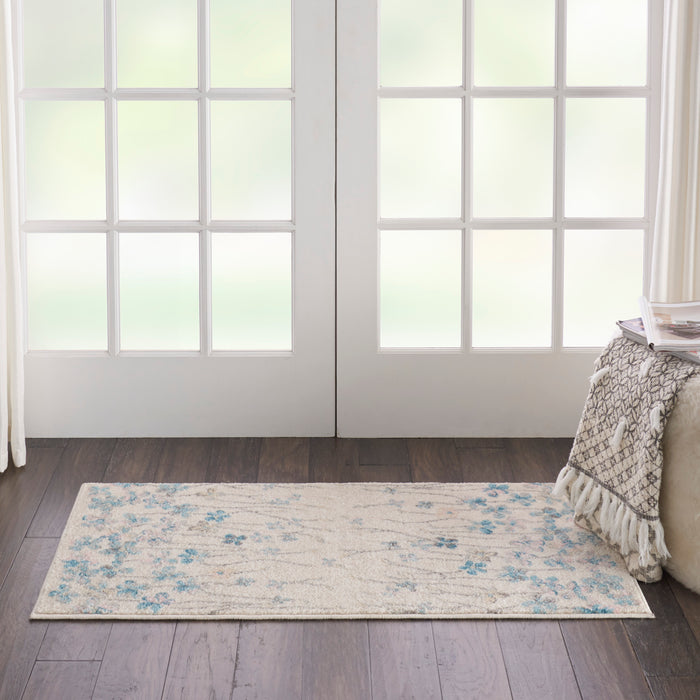Nourison Tranquil 2'x4' Ivory White Floral Small Rug