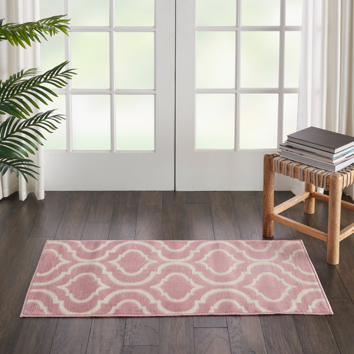 Nourison Jubilant 2' x 4' Small Pink Trellis Area Rug