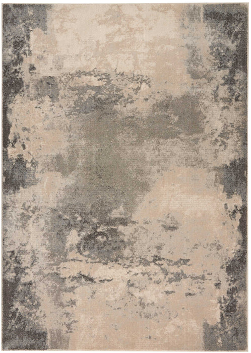 Nourison Maxell MAE13 Grey and White 4'x6'  Area Rug