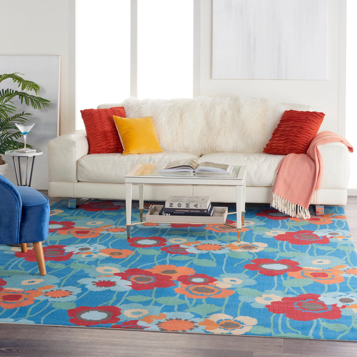 Waverly Sun N Shade SND27 Blue 10'x14'   Rug