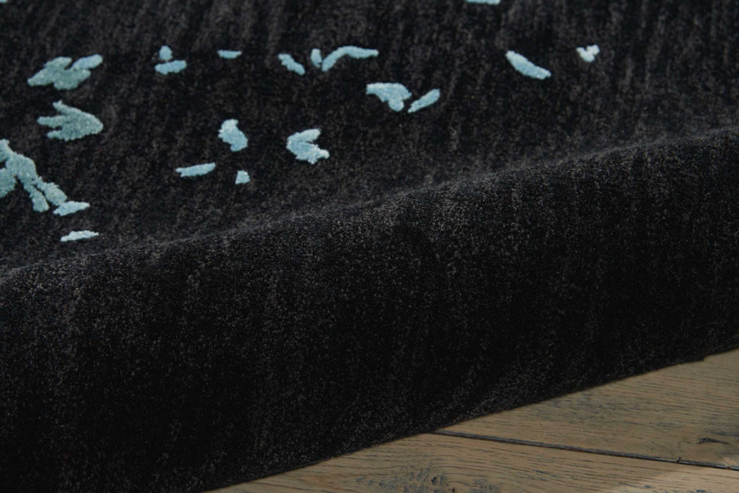 Nourison Opaline OPA06 Black and Blue 4'x6' Area Rug