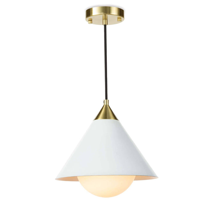 Hilton Pendant (White and Natural Brass)