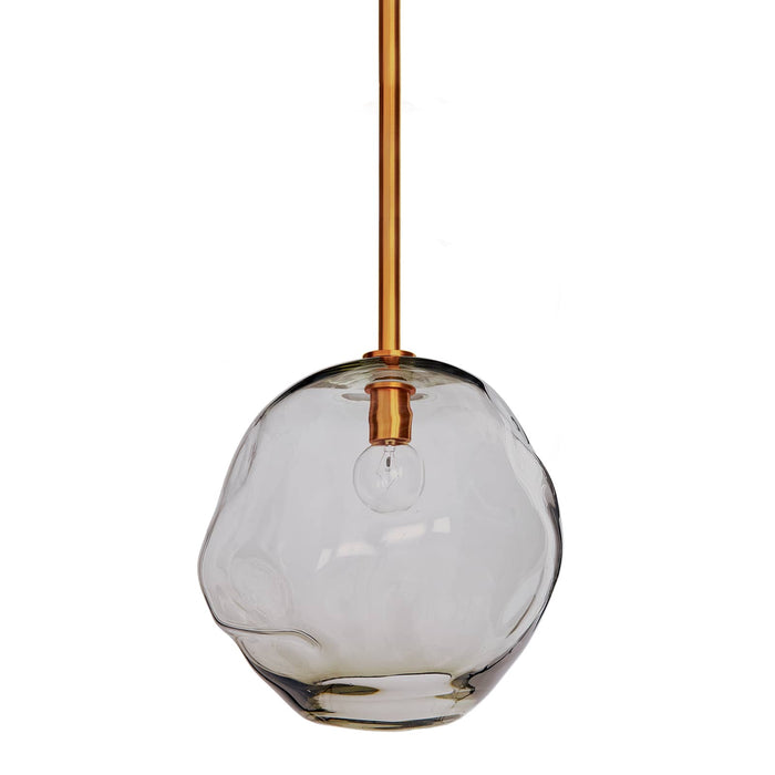Molten Pendant Large With Smoke Glass (Natural Brass)
