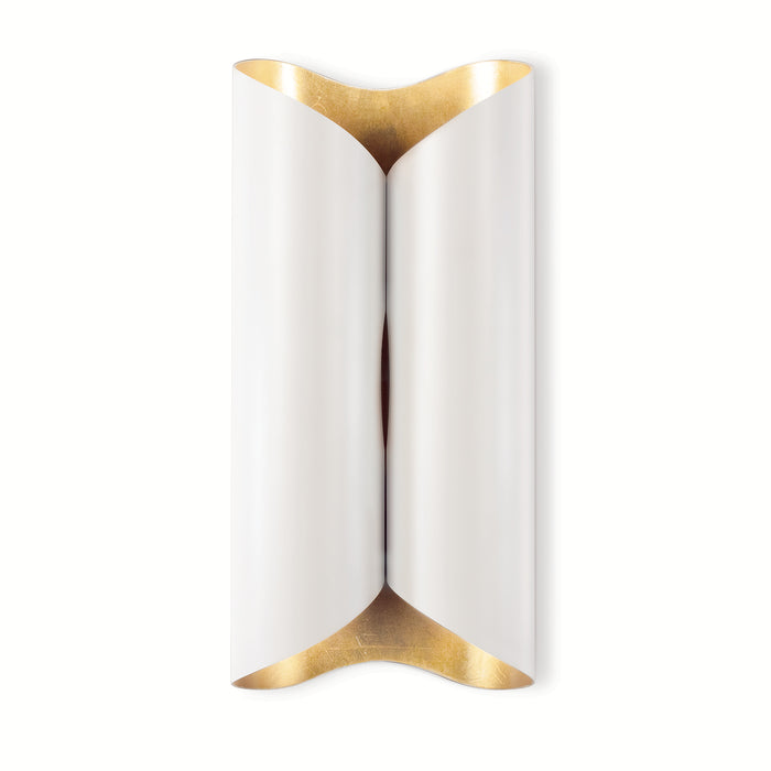 Coil Metal Sconce Large (White and Gold)