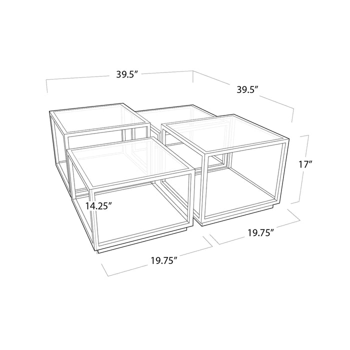 Noel Coffee Table (Natural Brass) - 4 Pieces