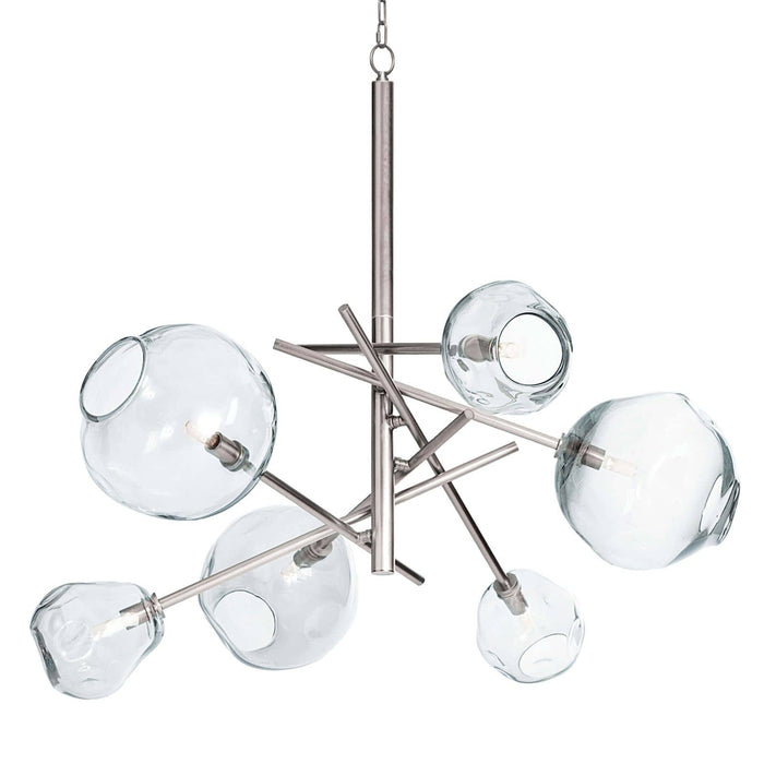 Molten Chandelier With Clear Glass (Polished Nickel)