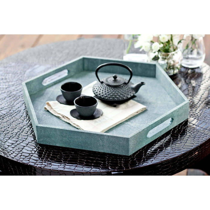 Shagreen Hex Tray (Turquoise)