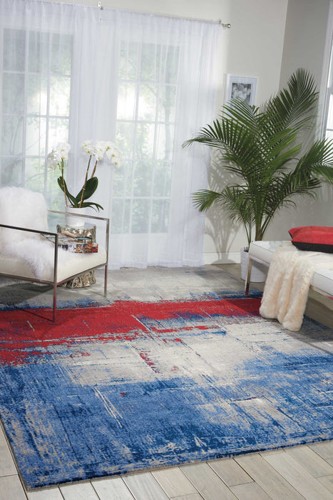 Nourison Twilight TWI19 Red and Blue 6'x8' Area Rug