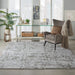 Nourison Symmetry SMM03 Silver 9'x12' Oversized Textured Rug