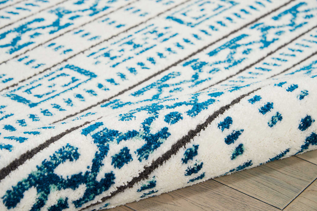 Nourison Kamala DS503 Blue and White 4'x6' Area Rug