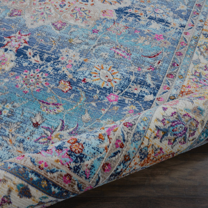 Nourison Vintage Kashan VKA01 Blue Multicolor 5'x8' Oushak Area Rug