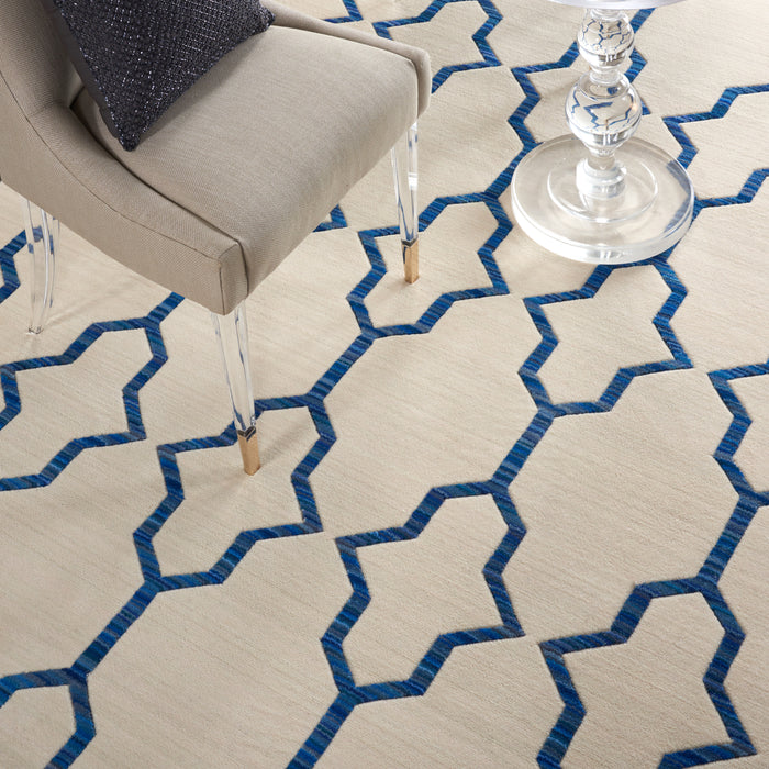 Butera Collection BB205 White and Blue 8'x10' Beach Area Rug
