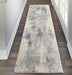 Nourison Rustic Textures RUS02 Slate Blue and Ivory 8' Runner Textured Hallway Rug