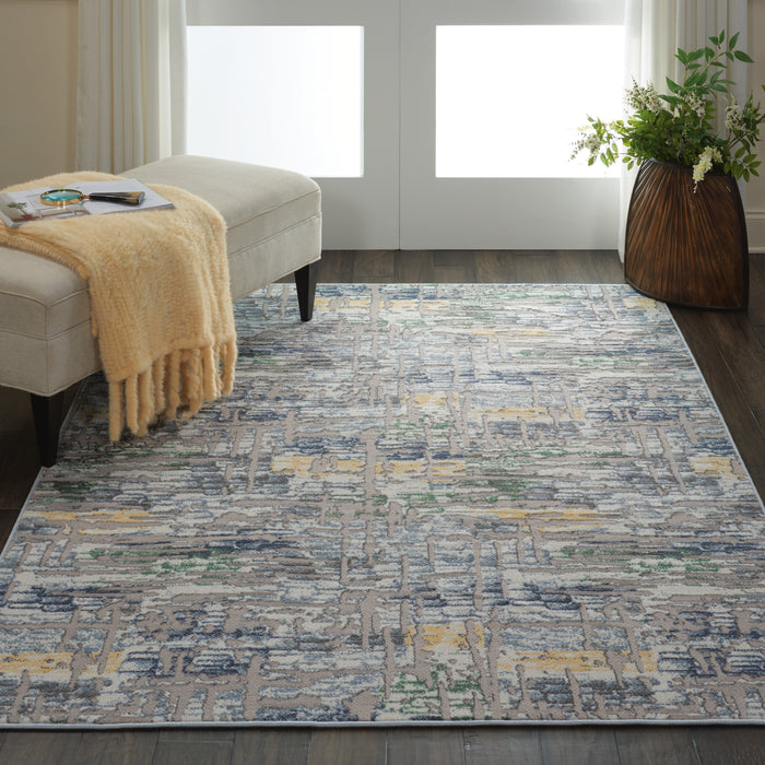 Nourison Urban Chic URC01 Grey Multicolor 5'x8' Abstract Area Rug
