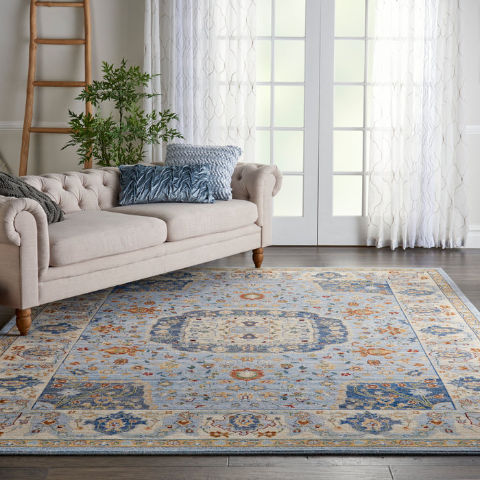 Nourison Majestic 9'x12' Light Blue Multicolor Persian Area Rug