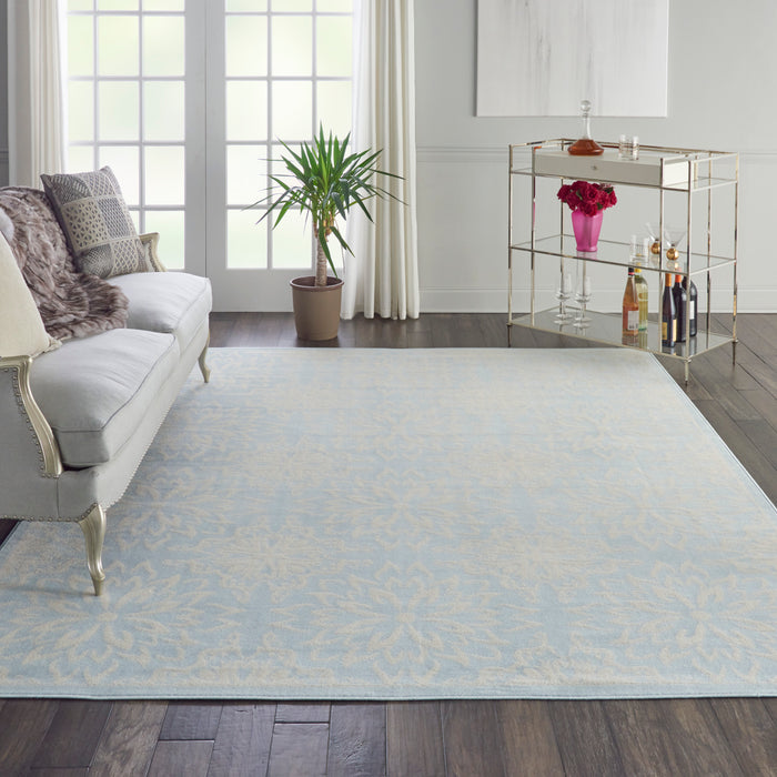 Nourison Jubilant JUB06 Light Blue 8'x10' Large Low-pile Rug