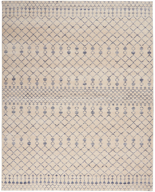 Nourison Palermo 8' x 10" Beige and Blue Distressed Bohemian Area Rug