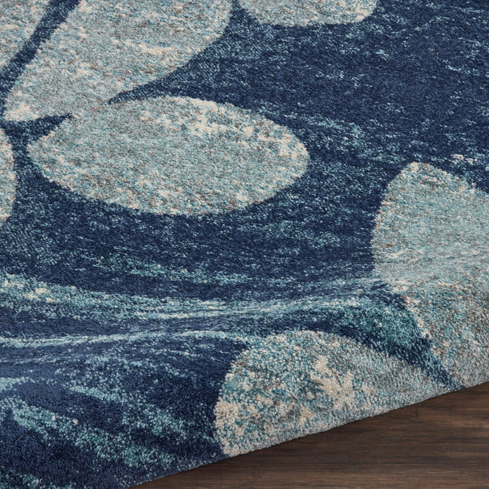 Nourison Tranquil TRA01 Navy Blue 9'x12' Oversized  Rug