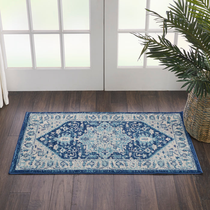 Nourison Tranquil 2'x4' Blue and White Persian Small Rug