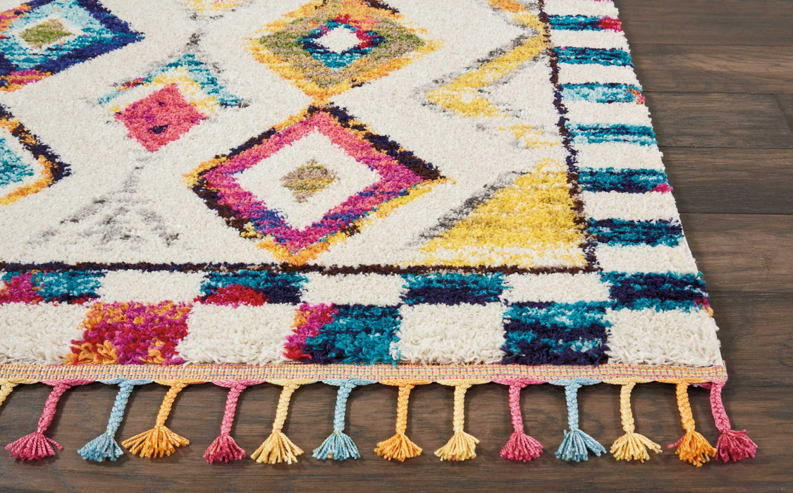Nourison Nomad NMD02 White Multicolor 7'x10' Large Rug