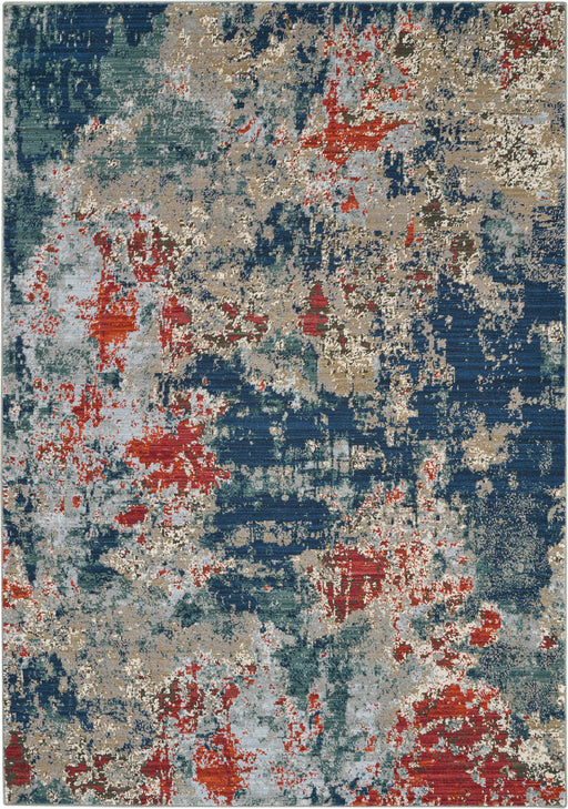 Nourison Artworks ATW01 Blue and Red 6'x8' Abstract Area Rug