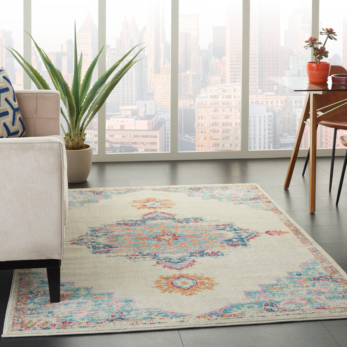 Nourison Passion 5' x 7' Grey, Ivory, Multicolored  Bohemian   Area Rug