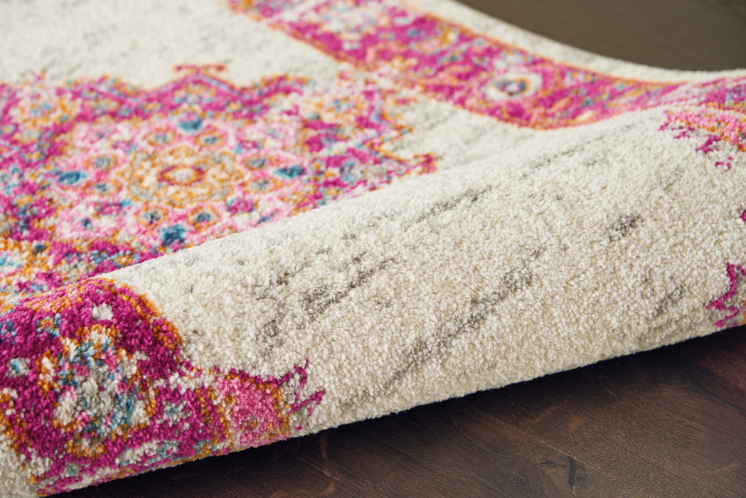 Nourison Passion 2' X 3' Pink and White Vintage Area Rug
