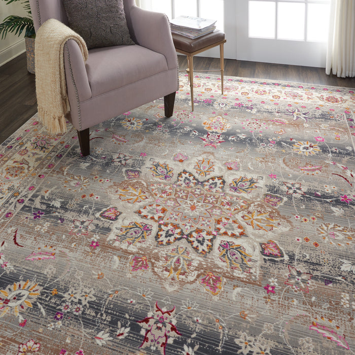 Nourison Vintage Kashan VKA01 Grey Multicolor 8'x10'   Rug
