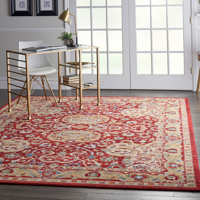 Nourison Majestic 8'x10' Red and Gold Persian Area Rug