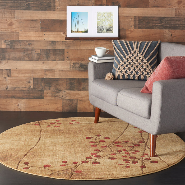 Nourison Somerset ST74 Brown 6' Round  Area Rug