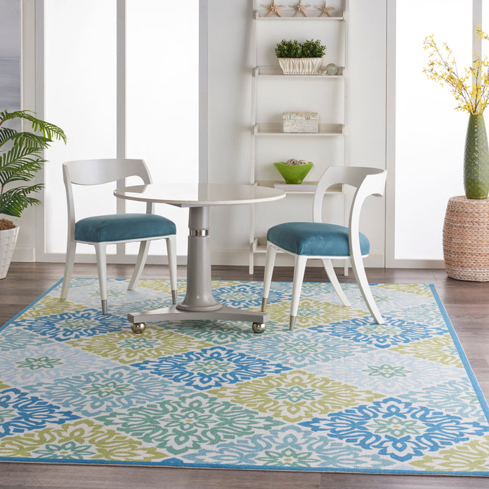 Waverly Sun N Shade SND23 Blue 8'x11'   Rug