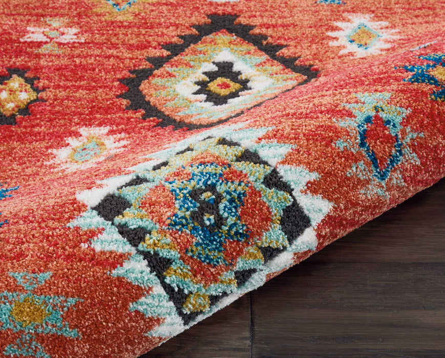 Nourison South Western 2' X 4' Red Southwestern Tribal Area Rug