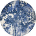 Nourison Twilight TWI24 Blue and White 8' Round Large Rug