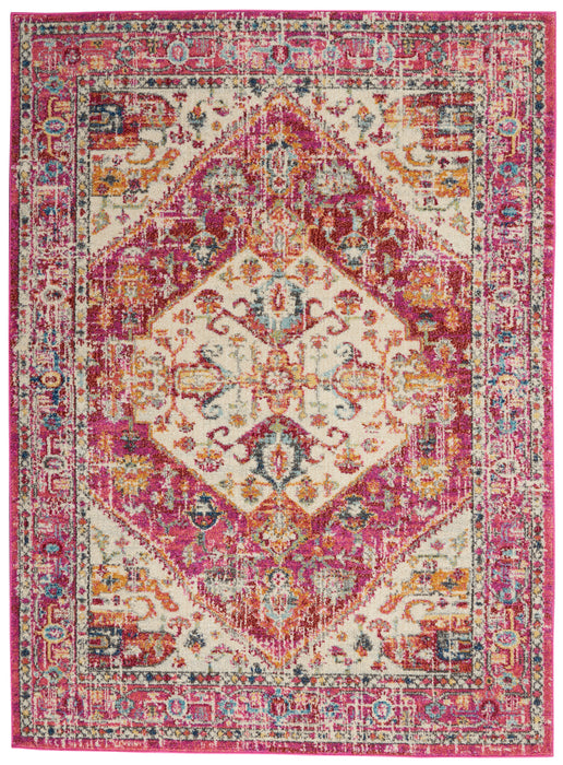 Nourison Passion 5' x 7' Ivory and Pink    Area Rug