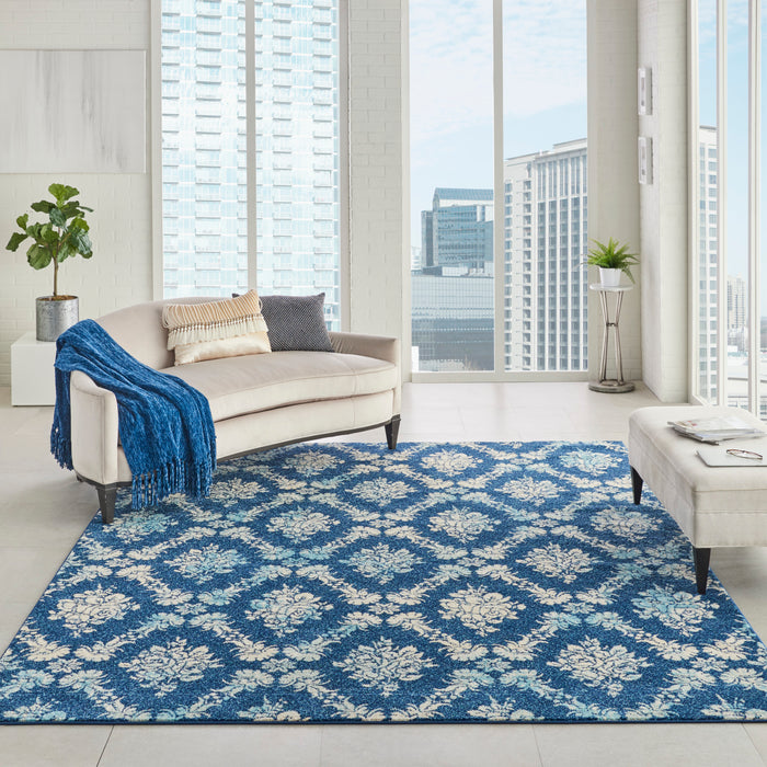 Nourison Tranquil TRA09 Navy Blue 9'x12' Oversized  Rug