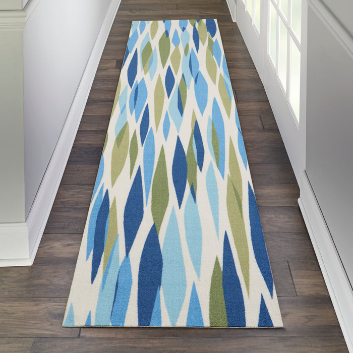 Waverly Sun N Shade SND01 Green 8' Runner  Hallway Rug