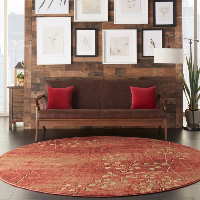 Nourison Somerset ST74 Red 8' Round   Rug