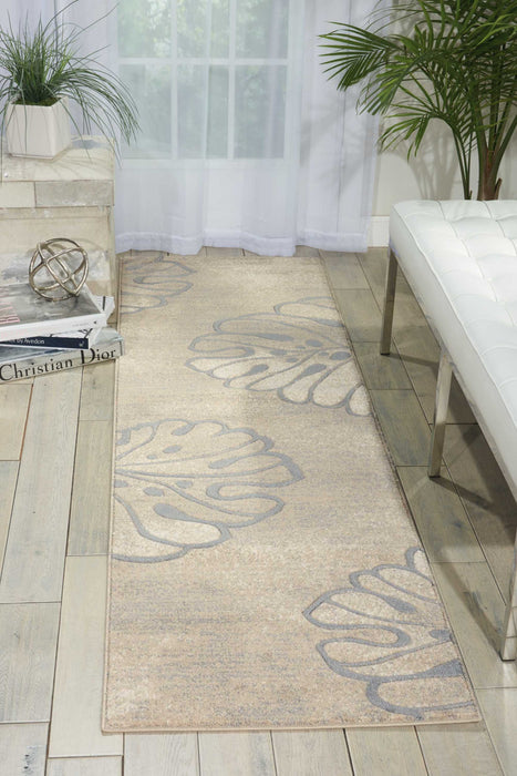 Nourison Maxell MAE04 Beige 8' Runner  Hallway Rug