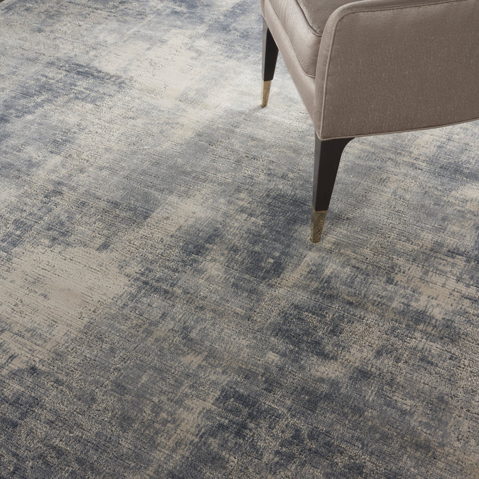 Nourison Rustic Textures RUS02 Slate Blue and Ivory 9'x13' Oversized Textured Rug
