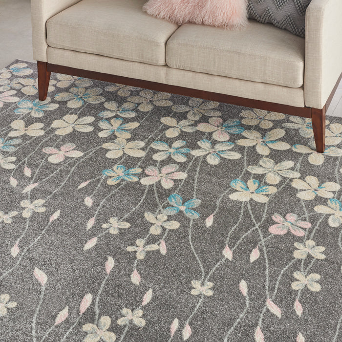 Nourison Tranquil TRA04 Grey 9'x12' Oversized  Rug