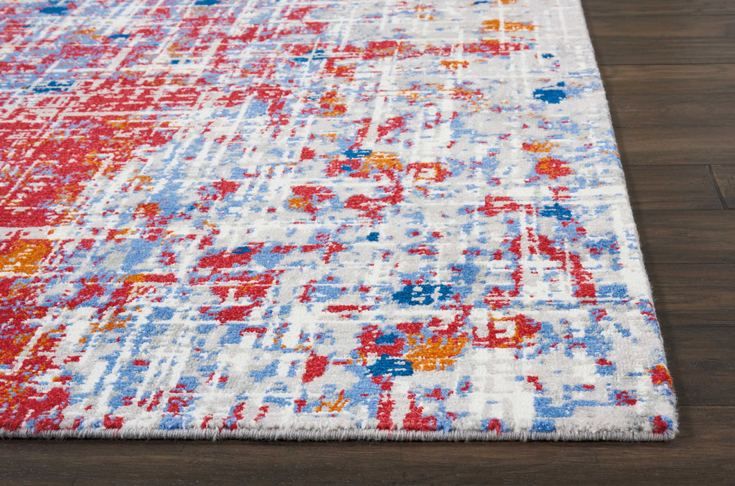 Nourison Twilight TWI25 Red and Blue 9'x12' Oversized Rug