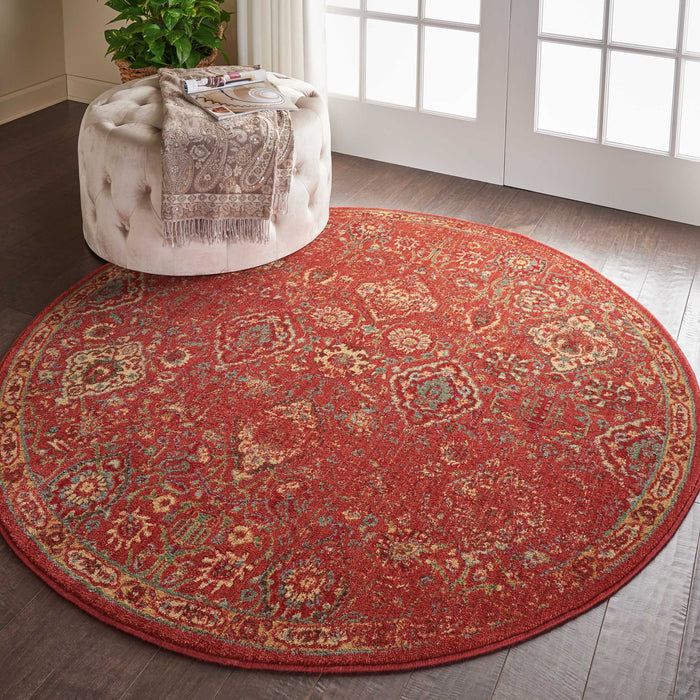 Nourison Somerset ST90 Red 6' Round Oriental Area Rug
