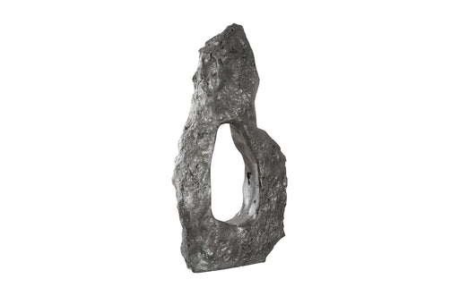 Colossal Cast Stone Sculpture, Midnight Liquid Silver