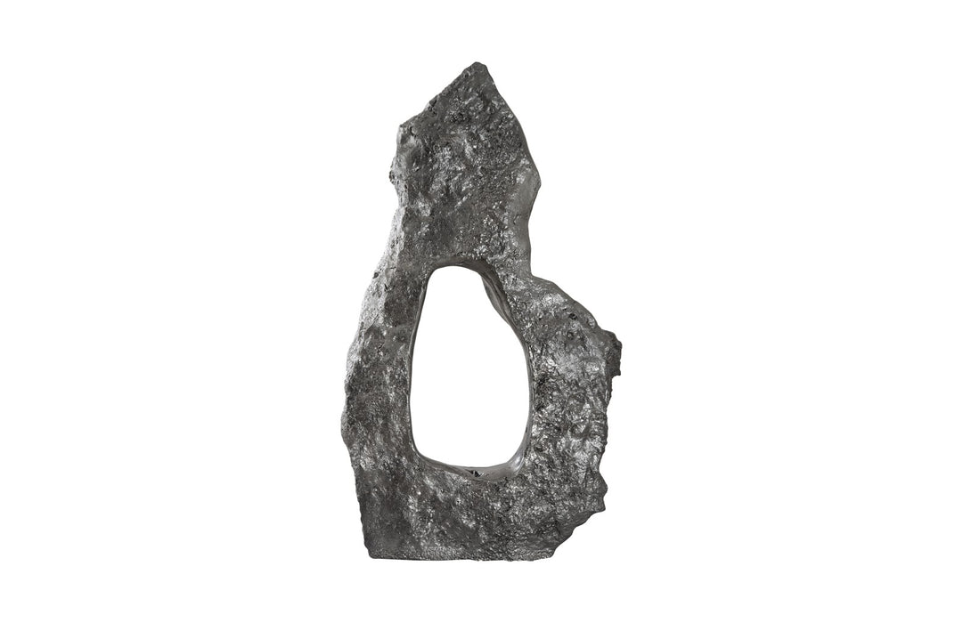 Colossal Cast Stone Sculpture, Midnight Liquid Silver
