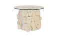 Cairn Side Table, White Stone