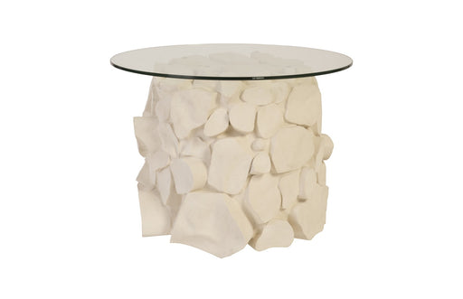 Cairn Side Table, White Stone